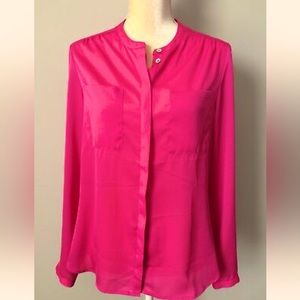 H&M pink button down blouse size 2